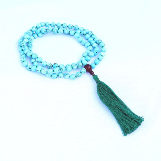 Collar Mala de Turquesa con Borla – Piedra de Comunicación y Amor - Buddha Stones