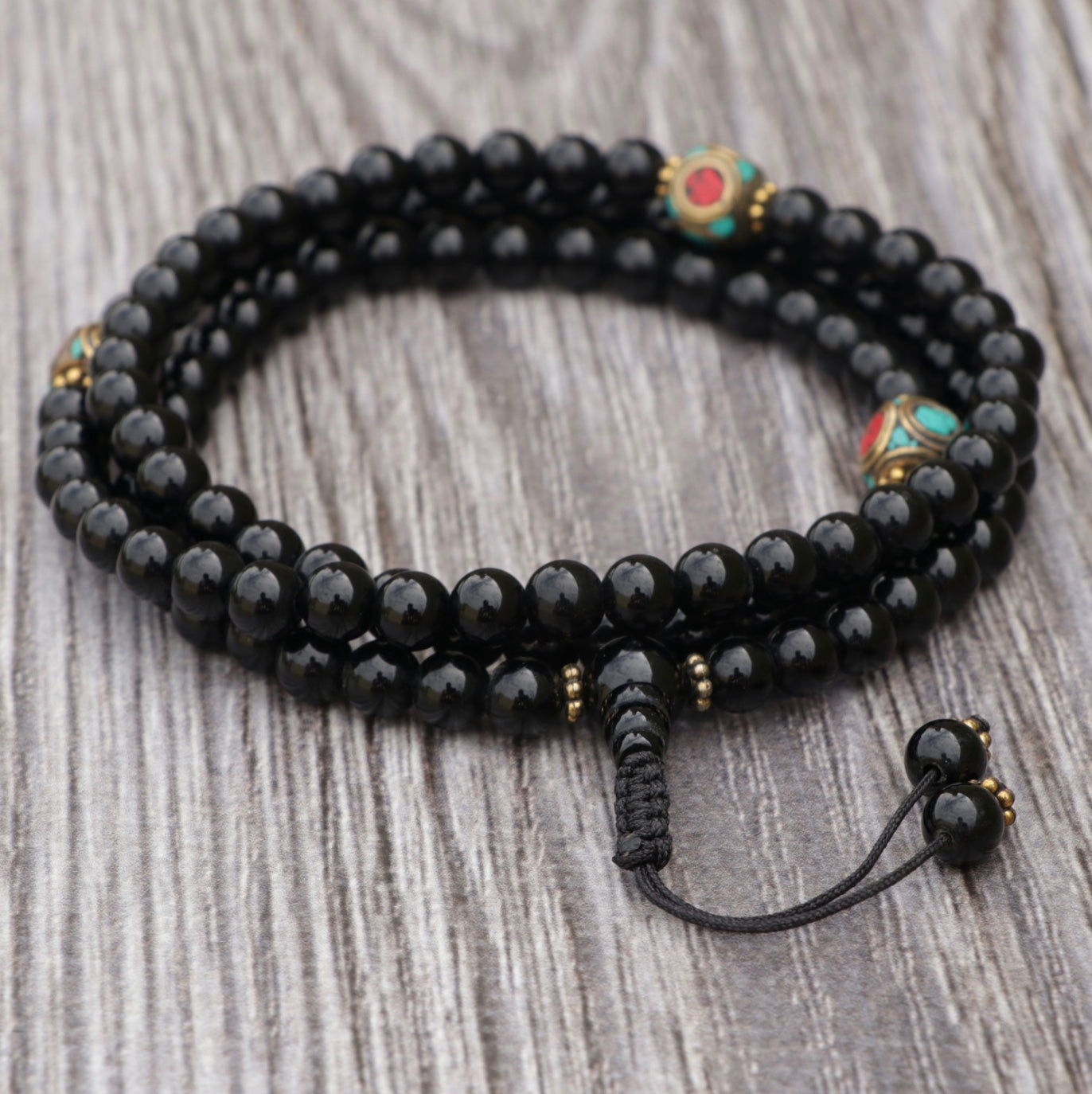 Collar de Ónix Negro con Cobre Incrustado – Protección y Equilibrio Emocional - Buddha Stones