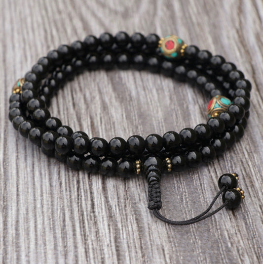 Collar de Ónix Negro con Cobre Incrustado – Protección y Equilibrio Emocional - Buddha Stones