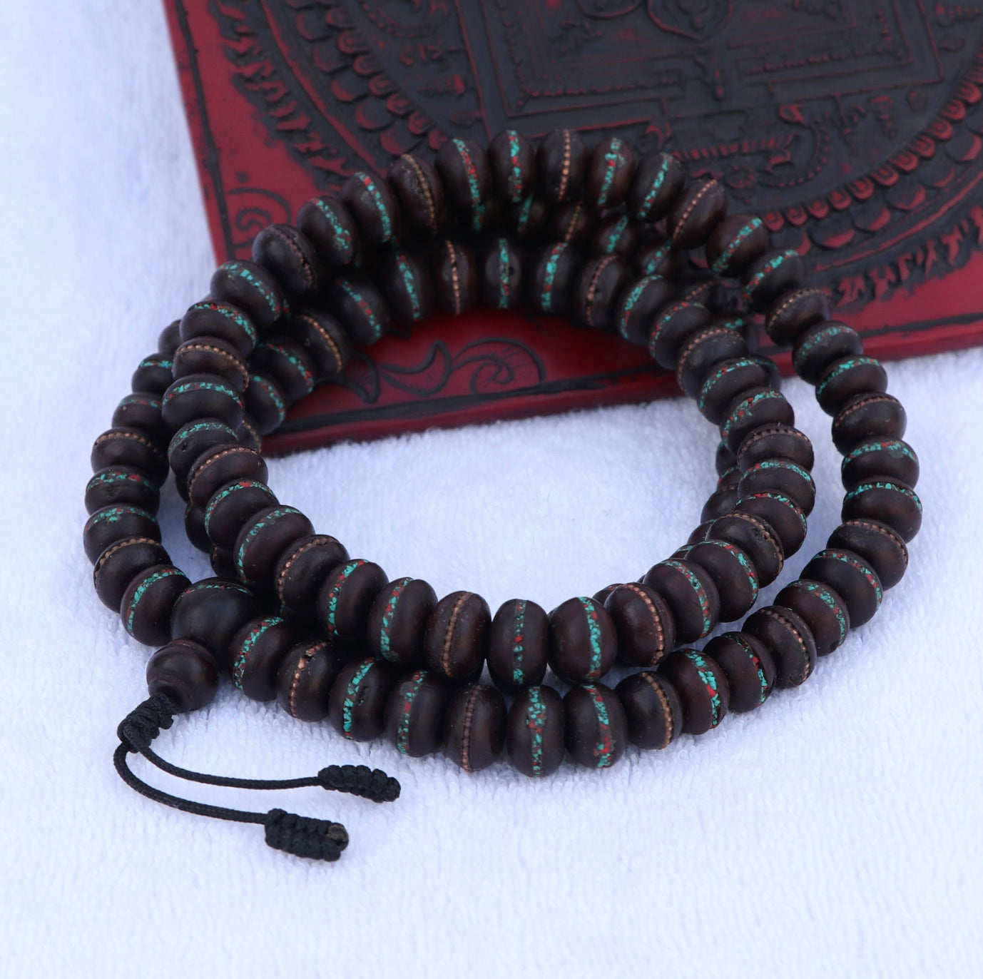 Collar Mala de Semillas de Bodhi Nepalesas con Incrustaciones – Sabiduría y Protección - Buddha Stones