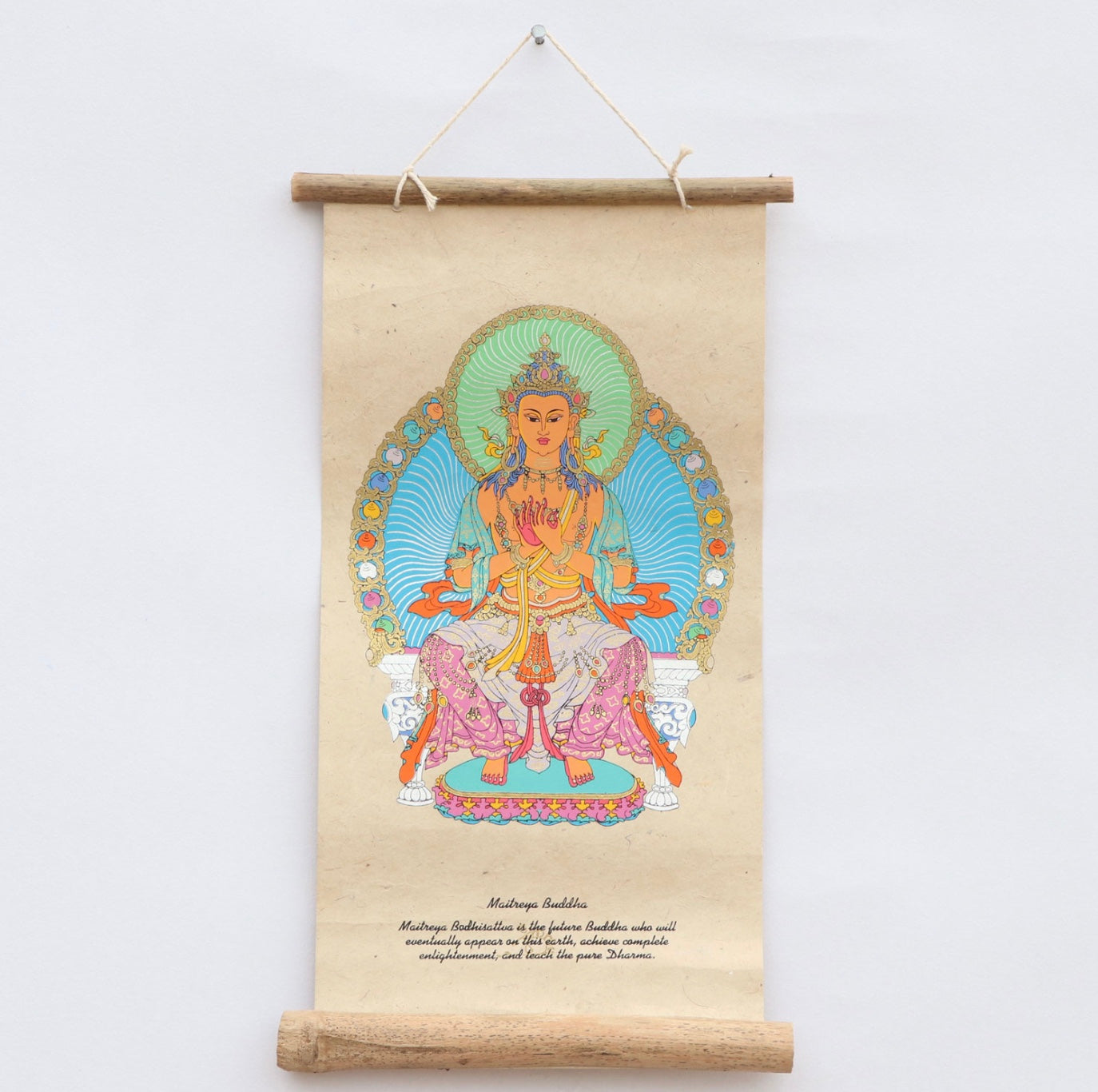 Decoración de Pared Maitreya Buddha en Papel Lokta - Samana Deco