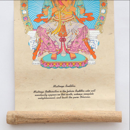 Decoración de Pared Maitreya Buddha en Papel Lokta - Samana Deco