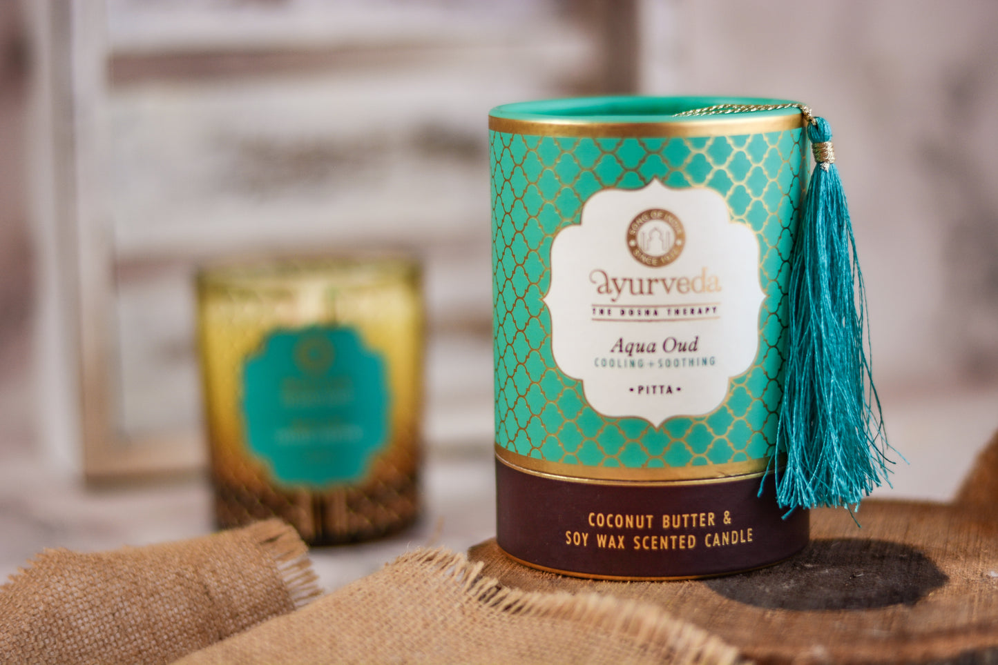 Vela Ayurveda en Vidrio Ámbar - Cera De Soja & Coco (Edición Limitada)