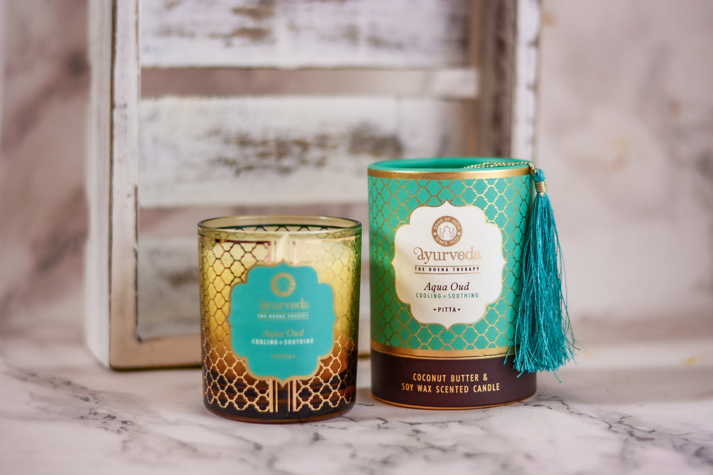 Vela Ayurveda en Vidrio Ámbar - Cera De Soja & Coco (Edición Limitada)