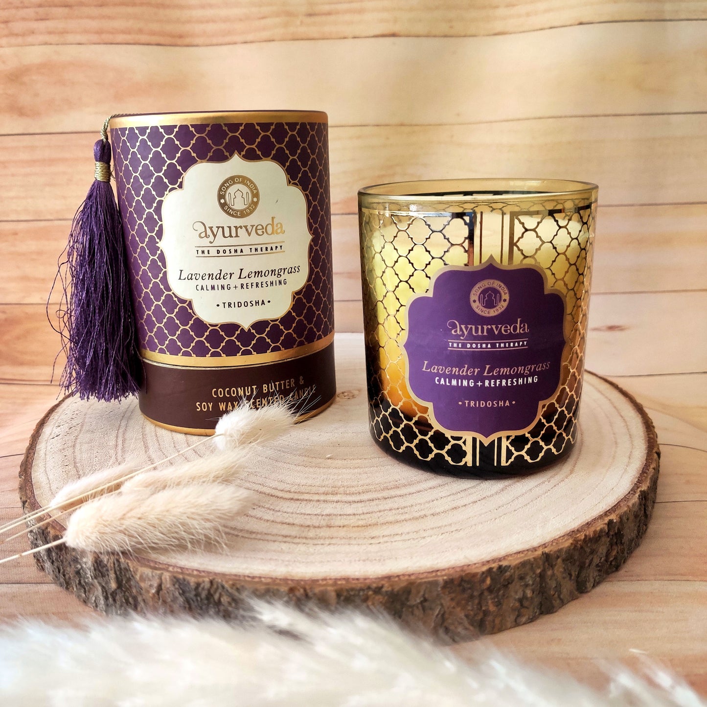 Vela Ayurveda en Vidrio Ámbar - Cera De Soja & Coco (Edición Limitada)