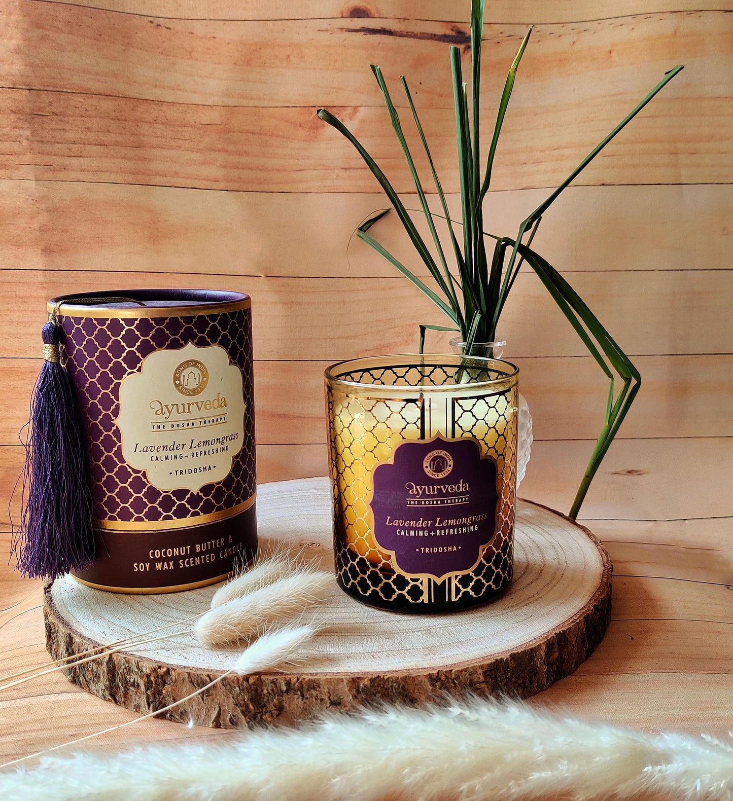 Vela Ayurveda en Vidrio Ámbar - Cera De Soja & Coco (Edición Limitada)