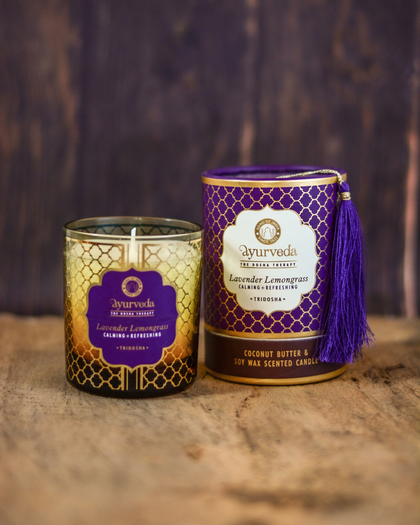 Vela Ayurveda en Vidrio Ámbar - Cera De Soja & Coco (Edición Limitada)