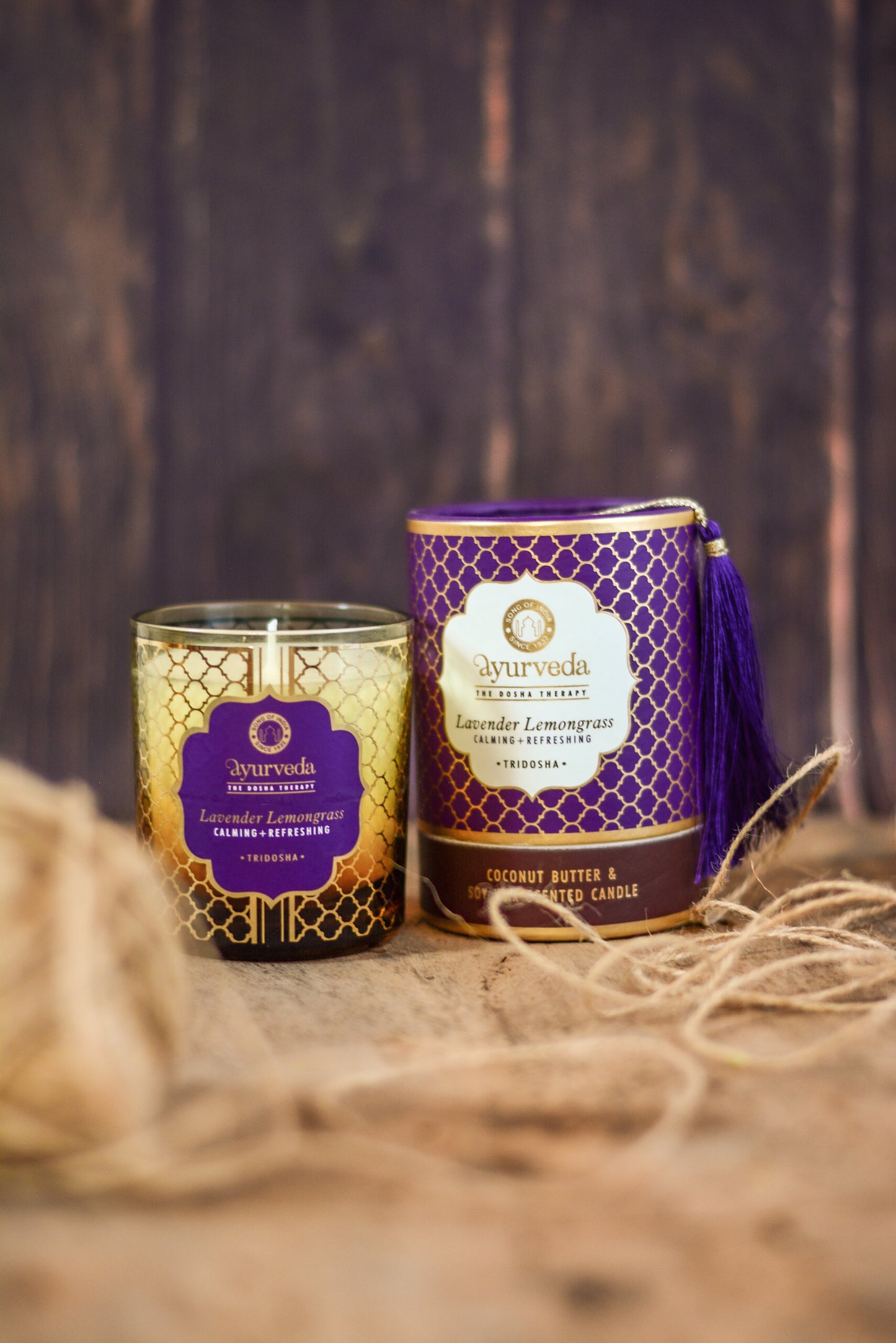 Vela Ayurveda en Vidrio Ámbar - Cera De Soja & Coco (Edición Limitada)