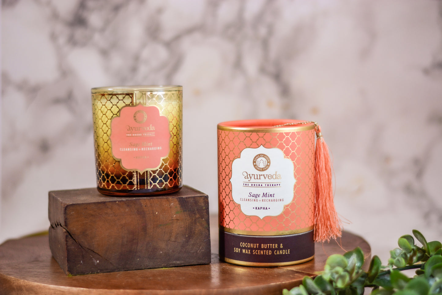 Vela Ayurveda en Vidrio Ámbar - Cera De Soja & Coco (Edición Limitada)