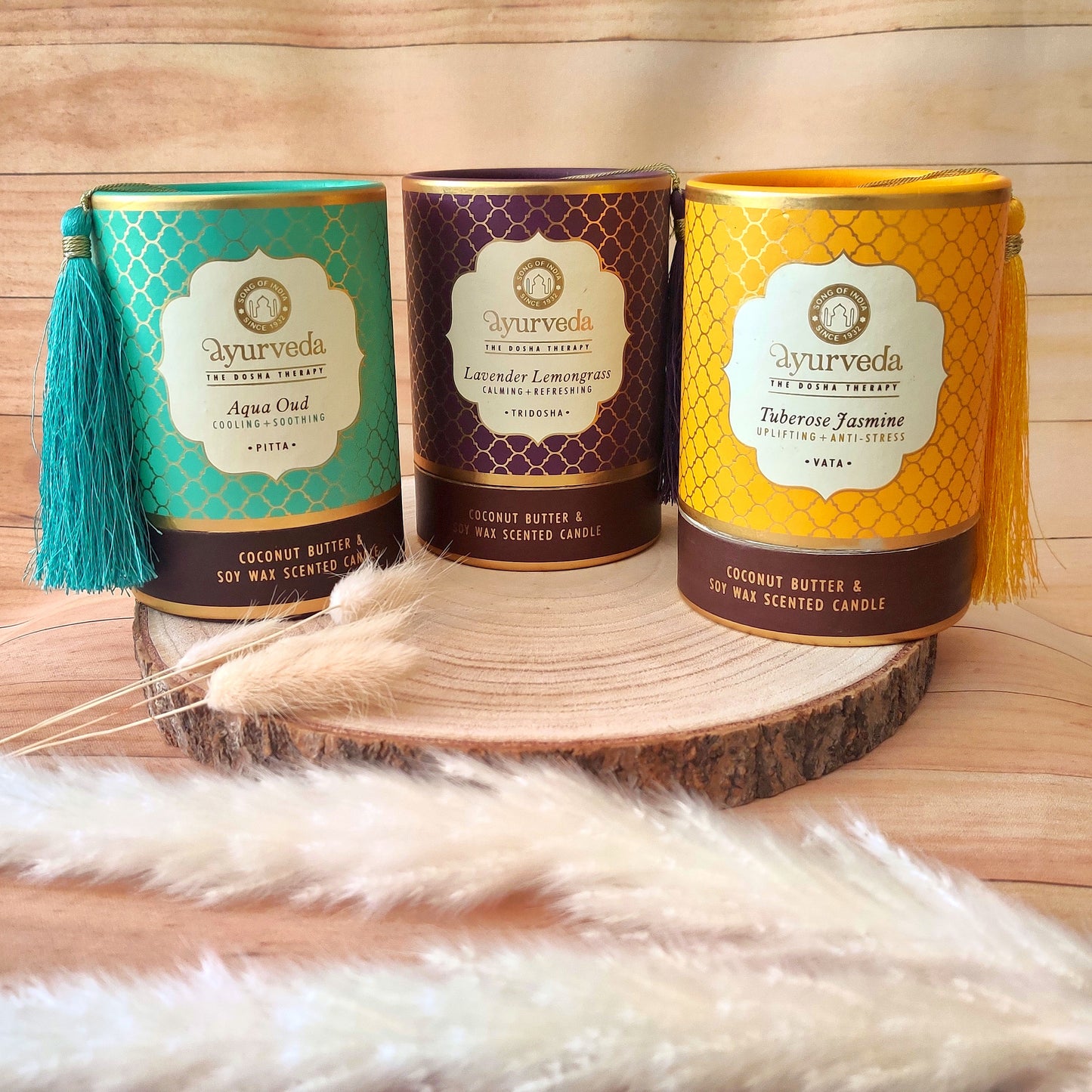 Vela Ayurveda en Vidrio Ámbar - Cera De Soja & Coco (Edición Limitada)