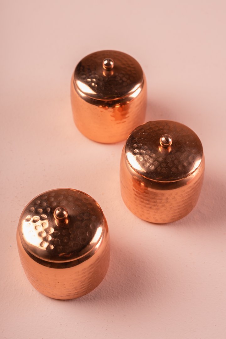 Set de Regalo Ayurveda: Trío de Velas en Cobre - Cera de Soja & Coco (Edición Lujo)