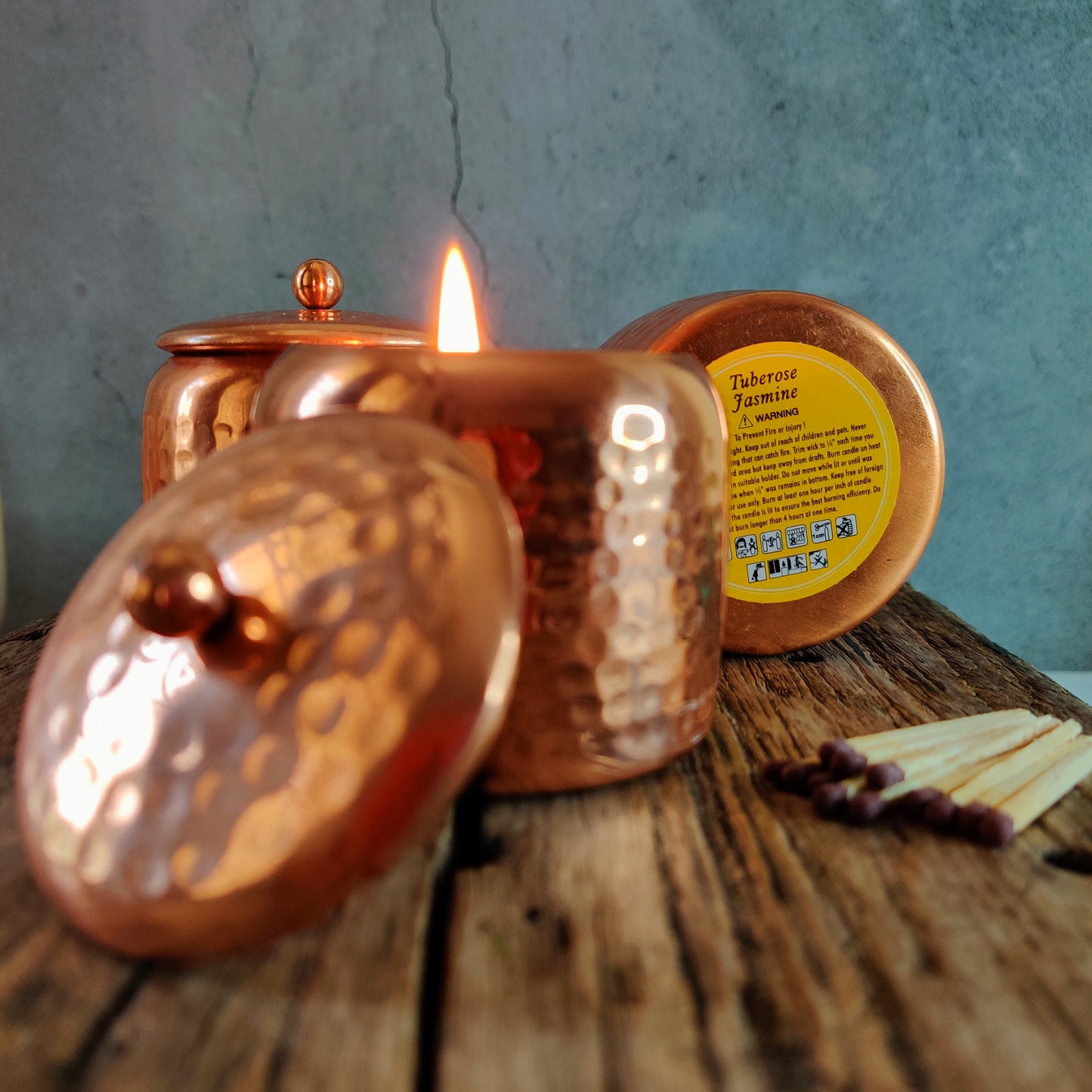 Set de Regalo Ayurveda: Trío de Velas en Cobre - Cera de Soja & Coco (Edición Lujo)