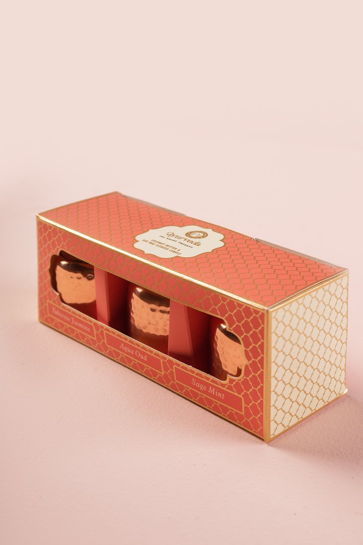 Set de Regalo Ayurveda: Trío de Velas en Cobre - Cera de Soja & Coco (Edición Lujo)