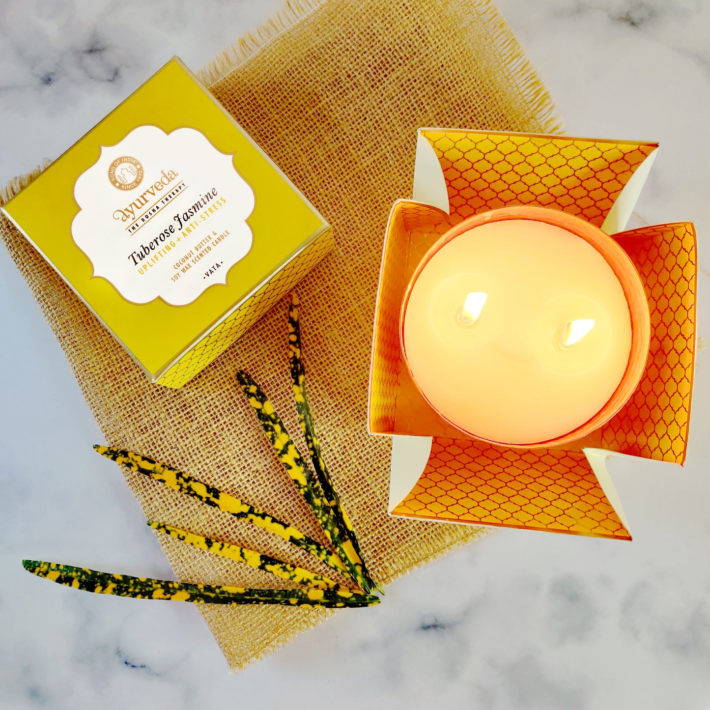 Vela Ayurveda en Tarro de Cobre - Lujo & Aromaterapia - Cera de Soja & Coco (Edición Limitada)