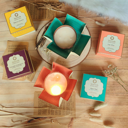 Vela Ayurveda en Tarro de Cobre - Lujo & Aromaterapia - Cera de Soja & Coco (Edición Limitada)