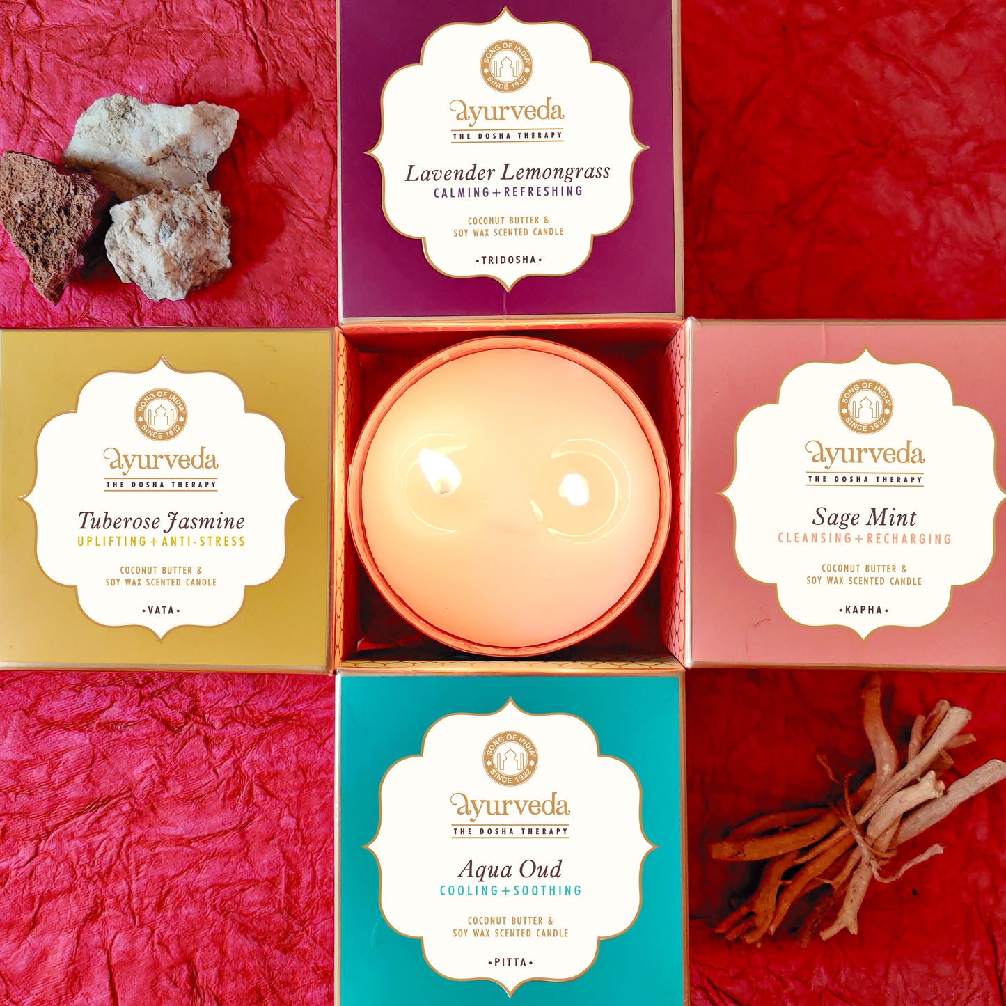 Vela Ayurveda en Tarro de Cobre - Lujo & Aromaterapia - Cera de Soja & Coco (Edición Limitada)