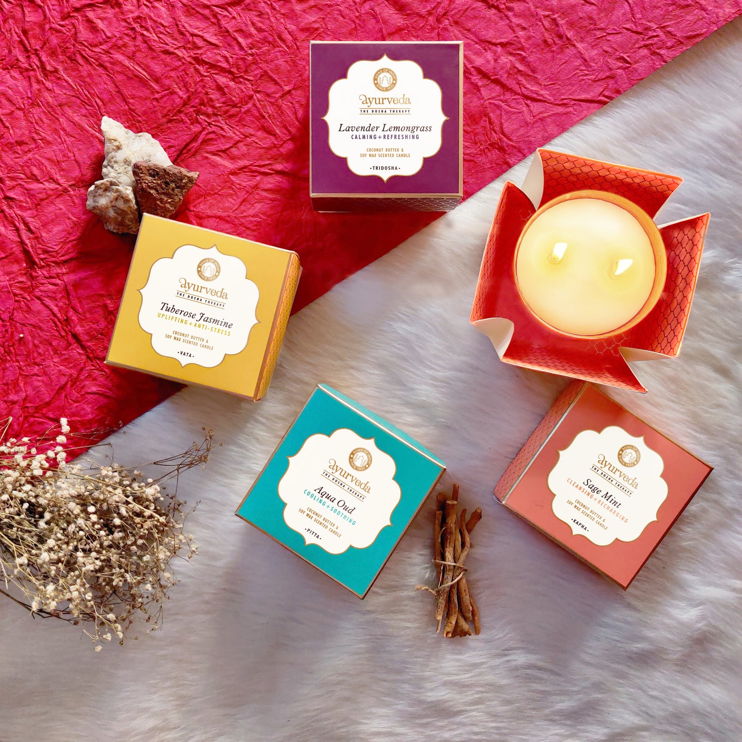 Vela Ayurveda en Tarro de Cobre - Lujo & Aromaterapia - Cera de Soja & Coco (Edición Limitada)