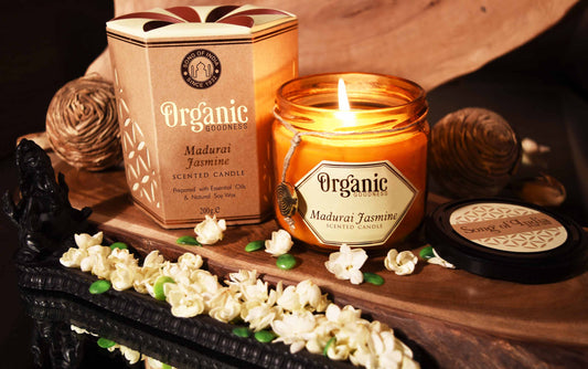 Vela de Soja Orgánica en Frasco Ámbar Estilo Boticario | Aromas Exóticos