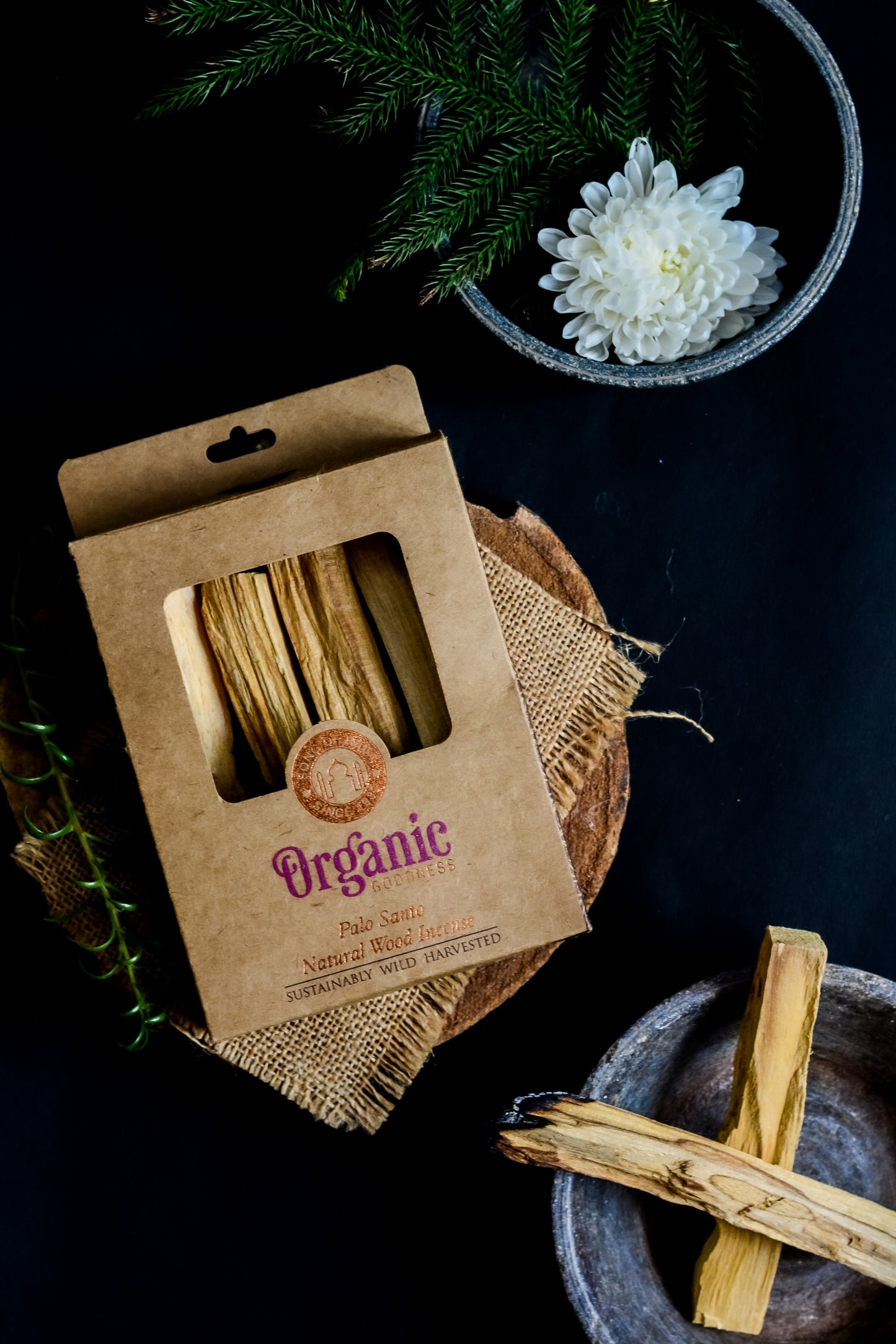 Palo Santo Sagrado Natural (Pack de 4 Varas) | Organic Goodness