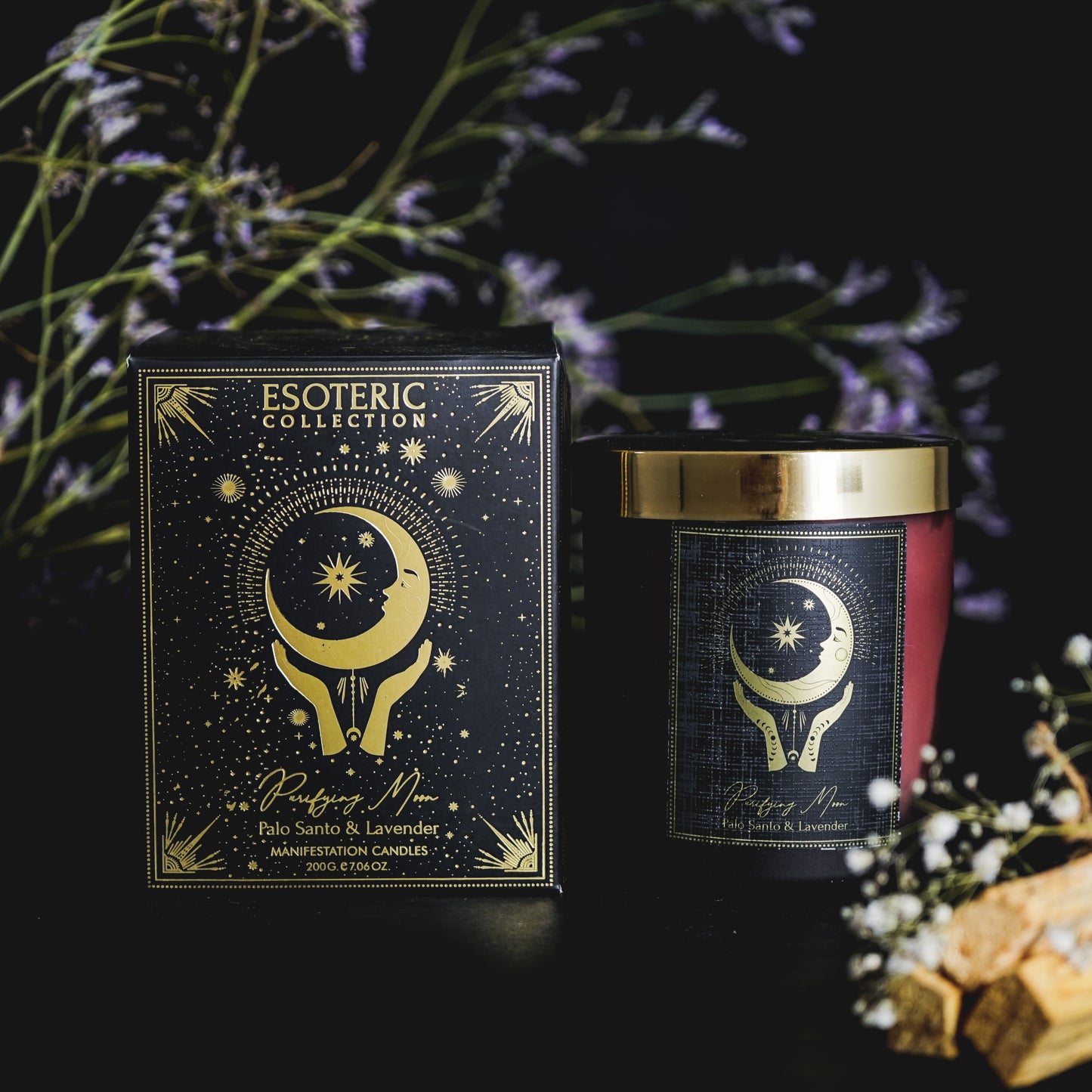 Vela de Manifestación con Cristal Real (50 Horas) - Colección Esotérica