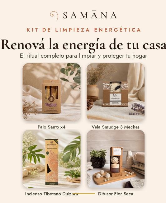 Kit de Limpieza Energética para tu Hogar | Palo Santo + Vela Smudge + Incienso + Difusor